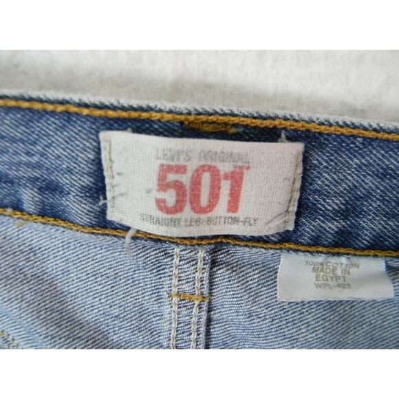 Levi's 501 jeans Men's 38 x 30 Regular Fit Straight blue denim pants button fly - Picture 11 of 12